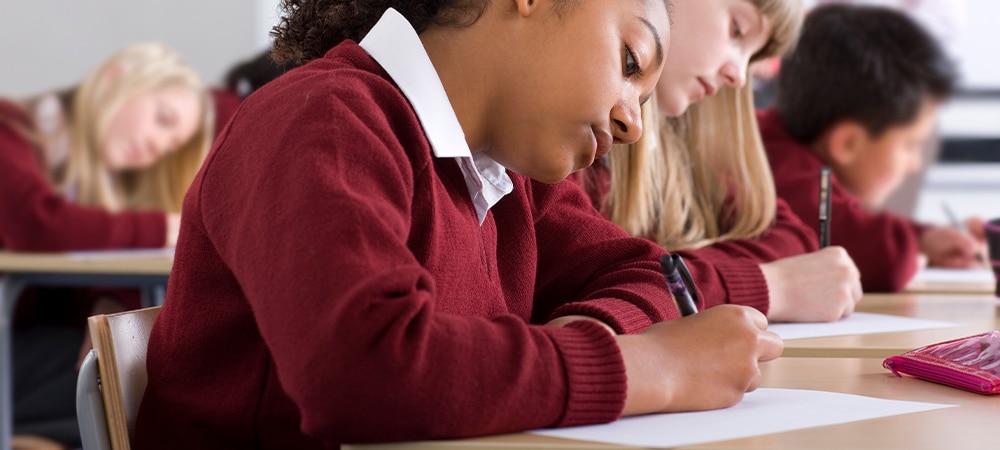 Pupils writing notes