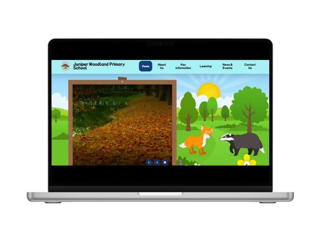 Juniper Woodland Primary School in laptop 