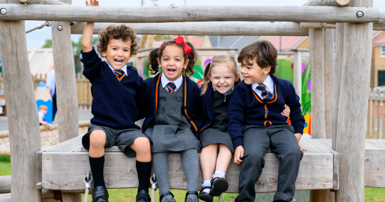 Picture of children sitting on climbing frame - Safeguarding