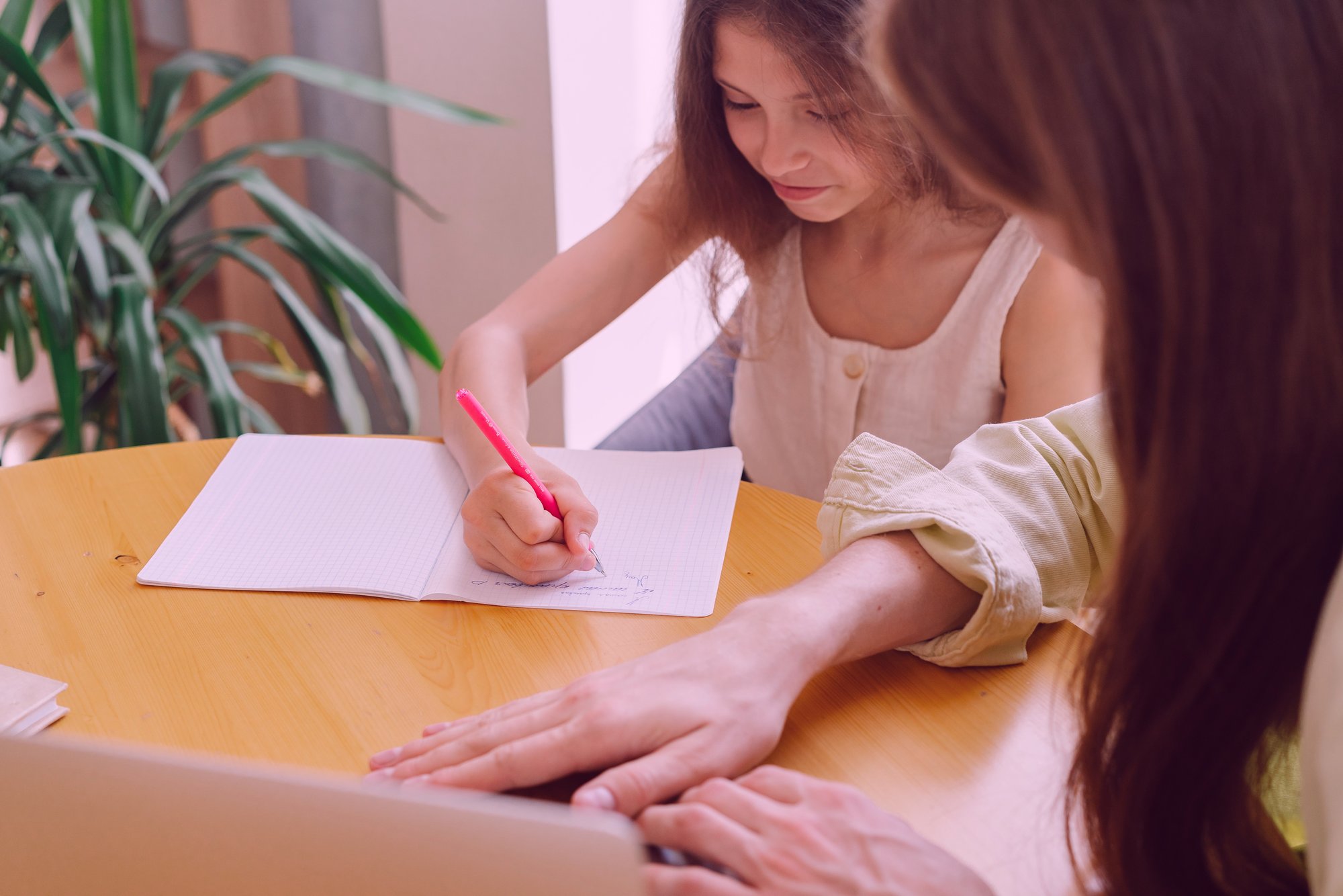 School girl writing-1